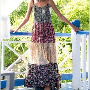 Natural Life Kaia Tiered Floral Maxi Dress